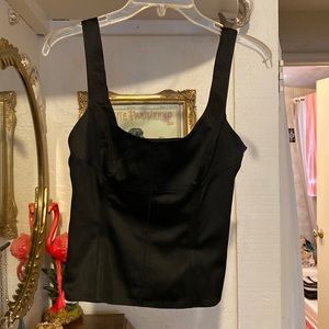 Sexy black corset top with lace-up back